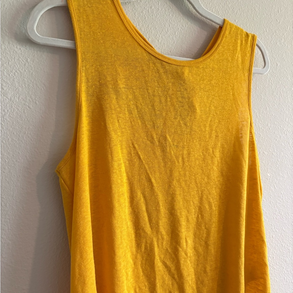 NWT Old Navy Linen-Blend Relaxed Tie-Back Sleeveless Tank Top Women Small Yellow - Picture 3 of 7